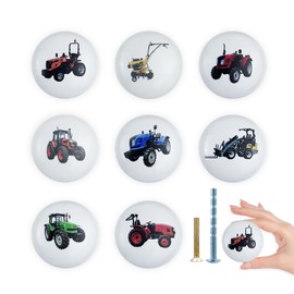 Lasyman 1.5" 8 PCS Ceramic Cute Vehicle Truck Tractor Theme Nursery Baby Kids Room Dresser Drawer Knobs Pulls