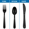 Faithful Supply 50 Black Plastic Silverware Sets, Plastic Ware Utensils