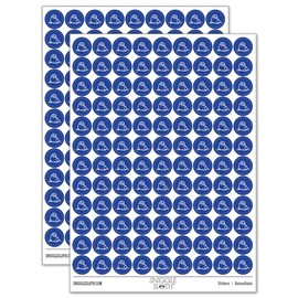 Curious Baby Seal 200+ Round Stickers - Gloss Finish - 0.50" Size - Dark Blue
