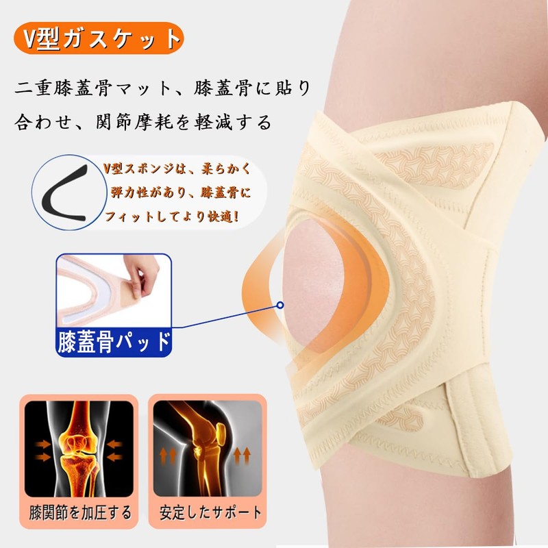 Knee Supporter, Thin, [Cross Press Fixed] Meniscus Supporter Possible, For