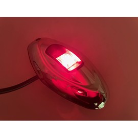 Pactrade Marine Boat Vertical Mount SS316 Navigation Light 12V 1NM LED Green Starboard 95LM Red Port 20LM Light 12m 112.5 Degrees Each 12V DC / 1W Teardrop Oval Stainless Steel Housing