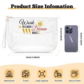 Gfhzdmf Inspirational Gift for Women Inspirational Quotes Makeup Bag Encouragement Office Present for Employee Transparent Cosmetic Bag Christmas Birthday Present for Friend Daughter Wife Sister Aunt