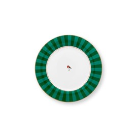 Pip Studio Love Birds Dinner Plate Stripes Green 26.5 cm