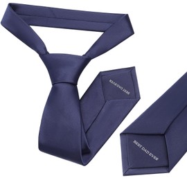 Bunnycool Father's Day Gift Ties 3.15''/8 cm Men's Ties Solid Pure Color Necktie Best Dad Ever Gift for Birthday New Dad(Navy Blue)
