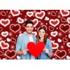 LYCGS 7X5FT Red Heart Photo Backdrop 90s Backdrops for Photoshoot