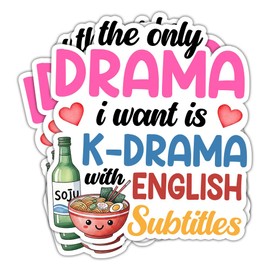 TODOLIA (3Pcs-3in) Funny K-Drama Sticker Pack, Cute Girly Korean Drama Lover Sticker, K-Drama Fan Gift, Korean Movies Kpop Decoration for Laptop Tablet Planner Water Bottle Helmet Car Vehicles - 05