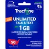 Tracfone $15 Unlimited Talk & Text, 1 GB of Data