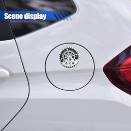 Compass Badge Rated Car Emblem, 4 x 4 Round Automotive Emblem Decal, 3D Metal Car Exterior Decoration Sticker for Cars, Trucks, SUVs, Wrangler Vehicle