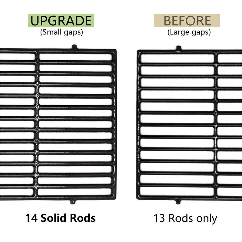 Hongso 7638 17.5" Polished Porcelain Cast Iron Grill Grates Replacement