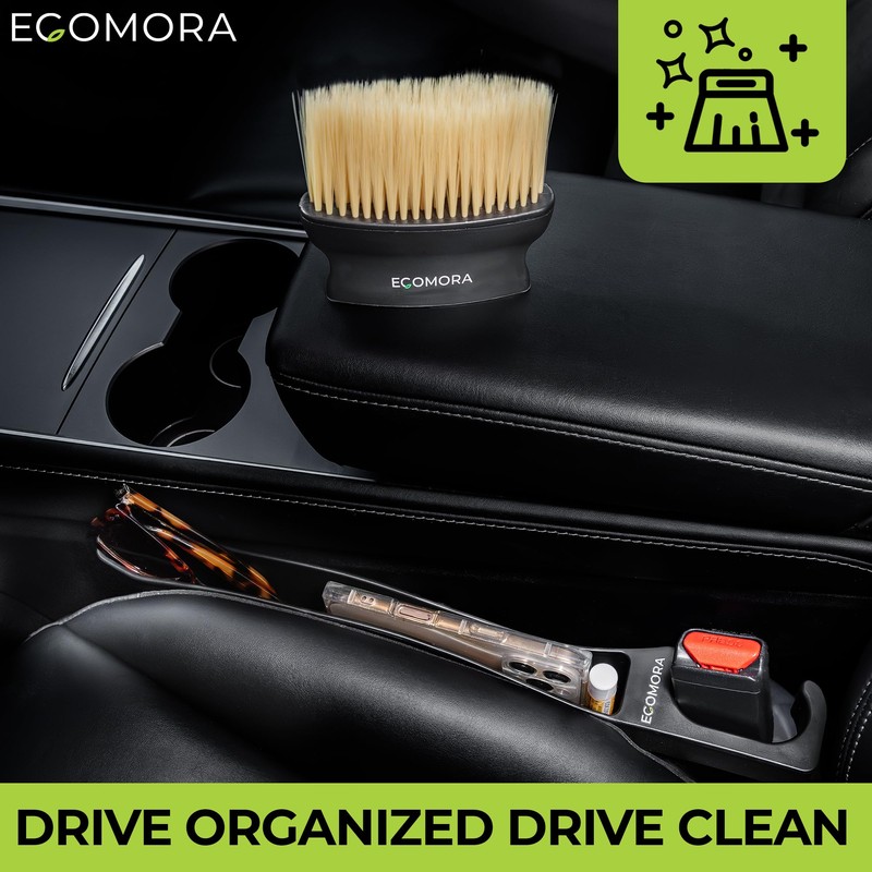 Car Seat Gap Filler Organizer with Bonus Interior Cleaning Brush-