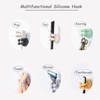 4 Pcs Silicone Waterproof Toothbrush Holders,Multi-Function Self Adhesive Hooks for