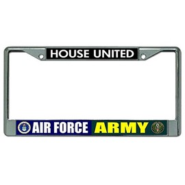 Air Force Army House United Chrome License Plate Frame