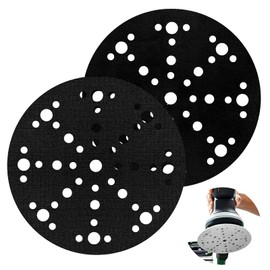 2 x 150 mm soft sponge interface pads for sanding work, 49 holes, sanding pad with shock absorption and noise reduction, interface pad soft for sanders and polishers