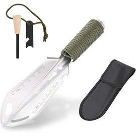SISKEYCOOC Backpacking Trowel,9 in 1 Multi-Function Camping Shovel with Flint Fire Starter,Trowel Backpacking,Camping Trowel,Ultralight Backpacking Shovel,Hiking Trowel Suitable for Outdoor/Camping