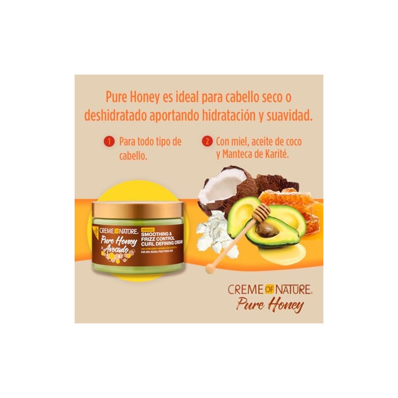 Smoothing & Frizz Control Curl Defining Cream (Honey + Avocado)