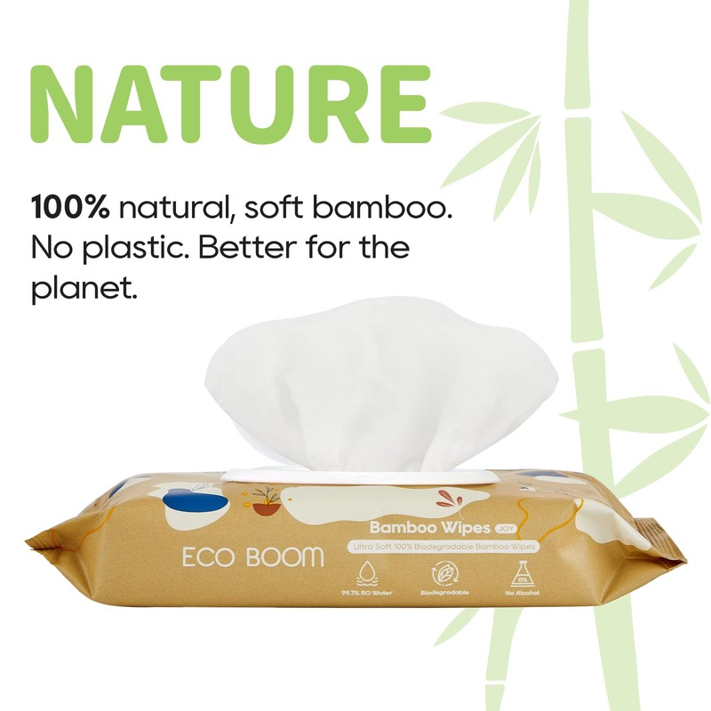 ECO BOOM Bamboo Viscose Wipes | Non-Toxic, Organic & Biodegradable