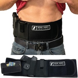 Belly Band Holster for Concealed Carry | Neoprene Waist Band Handgun Carrying System w/Mag Pouch | IWB Holster | Universal Holster for Pistols | Best Retention (Left)