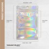 COSMOSTARART 100 Pack Holographic Resealable Bags, Clear Front Mylar Ziplock