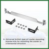 Motoforti Universal Oil Cooler Mounting Bracket Kit 330mm Silver Tone