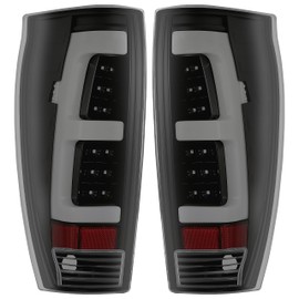 KUAFU LED Tail Light Pair Compatible with 2002-2006 Chevy Avalanche 1500 2500 Smoke Lens LED Tube Bar Tail Lamp Left & Right Replacement for 15771437 15771438 GM2800153 GM2801153