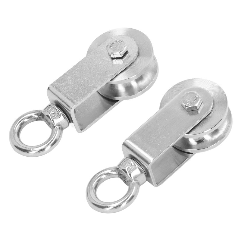2PCS Cable Pulley Wheels 360 Degree Rotation Stainless Steel Pulley