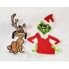 Handmade Embroidered Christmas Grinch Applique Set