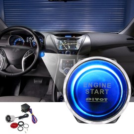 CHUSYYRAY Universal 12V Car Blue Illuminated Engine Start Switch Push Button Race Starter