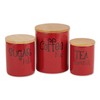 DII Kitchen Accessories Retro Collection, Ceramics, Canister Set, Red, 3