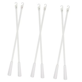 STOBAZA 6pcs Curtain Rod Window Blind Tilt Wand Vertical Blind Pull Curtain Pull Wand Curtain Blinds Opener Blind Wand Blind Opener Vertical Blind Replacement Part White Glass Fiber