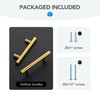 HOME EDIT Brushed Brass Cabinet Handles 3 Inch Hole Spacing,