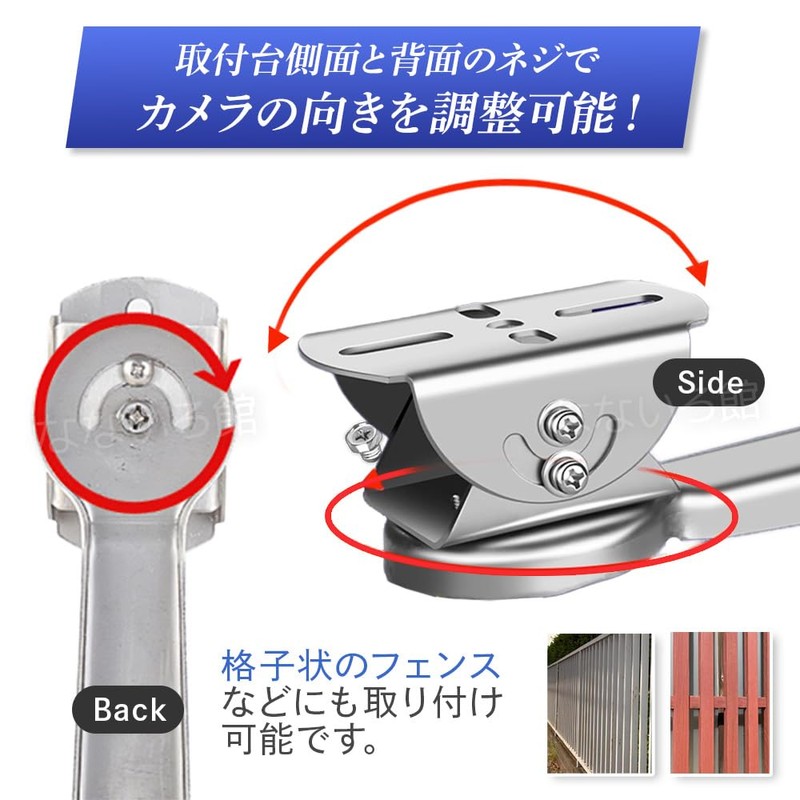 Nanairo-kan Security Camera Mounting Bracket, Stainless Steel, Includes Security Stickers,
