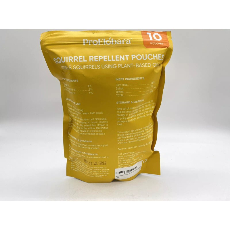 Pro Elobara Natural Squirrel Deterant Pouches Rodent Chipmunk For Indoor/Outdoor