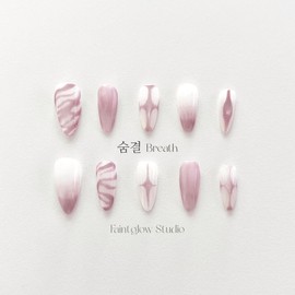 [Breath] Handmade nail tips - Almond / [숨결 Breath] 수제네일팁 - 아몬드