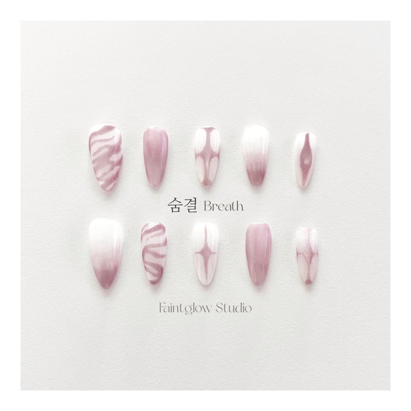 [Breath] Handmade nail tips - Almond / [숨결 Breath] 수제네일팁
