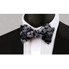 Alizeal Mens Classic Floral Pattern Self-tied Bow Tie and Handkerchief