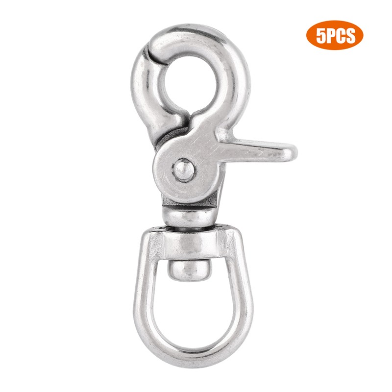 5Pcs Durable Stainless Steel Trigger Swivel Snap Hook Clasp Houseboat