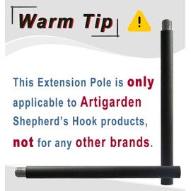 Artigarden Outside Shepherd Hook Extension Poles, 2-Packs, Matte Black, NOT for Any Other Brands