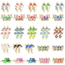 LEGENTLISUR 45-50 Pieces Connecting Pendants for Jewellery Making, Alloy Connecting Pendants, Bulk Pack for Bracelets, Necklaces, DIY Crafts, Jewellery Connectors, Alloy, enamel