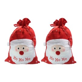 Santa Sacks 50 x 72 cm Large Christmas Sacks Ho Ho Ho Pack of 2