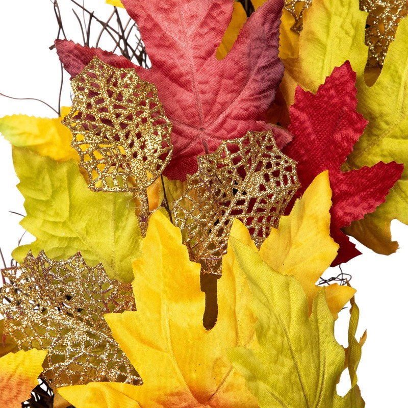 Maple Leaf Artificial Fall Harvest Wreath - 22"