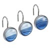 Sunlit Round Crystal Glass Decorative Shower Curtain Hooks, Rust Proof
