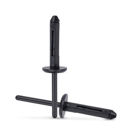 MAIN ST COLLECTIVE 25 Pcs Black Nylon Blind Rivets, 13/64" Diameter, 15/32" Flange and 15/64" to 25/64" Grip - Automotive Fasteners for Bumper, Fender, Panel Clips, Fit for GM & Chrysler