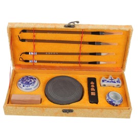 Set De Caligrafía China Para Principiantes Con Piedra De Tinta Portátil Cepillo De Escritura Y Juego De Tinta Práctica Para Niños Y Adultos