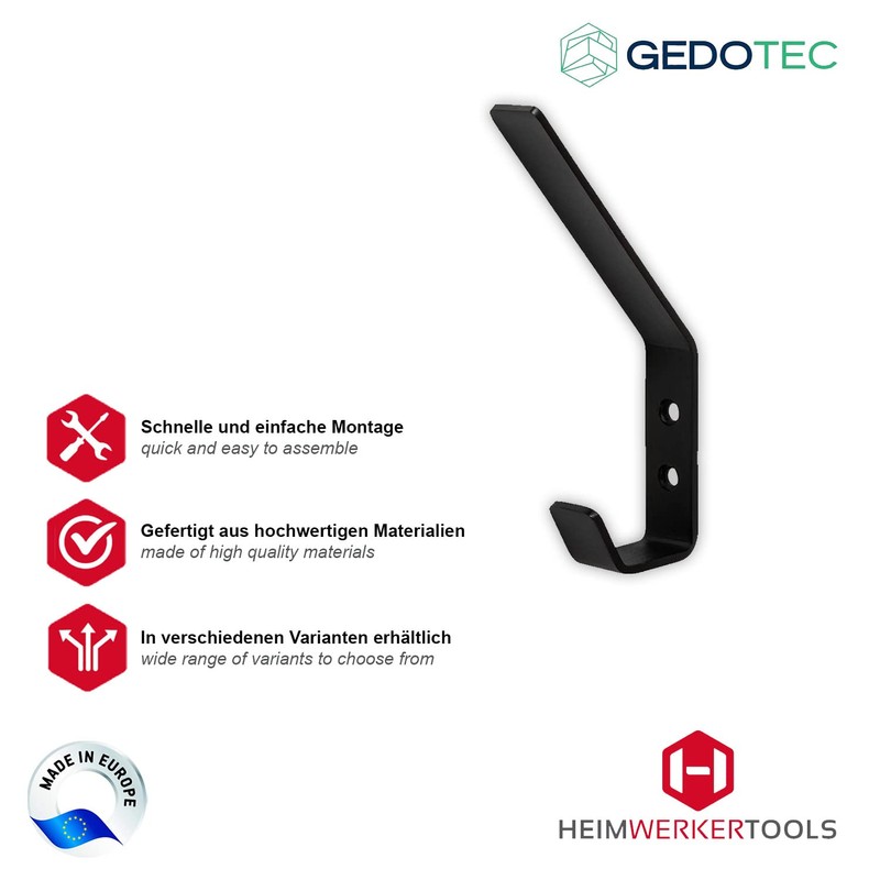 GedoTec Sandra Modern Design Wall Coat Hook Large Coat Hook