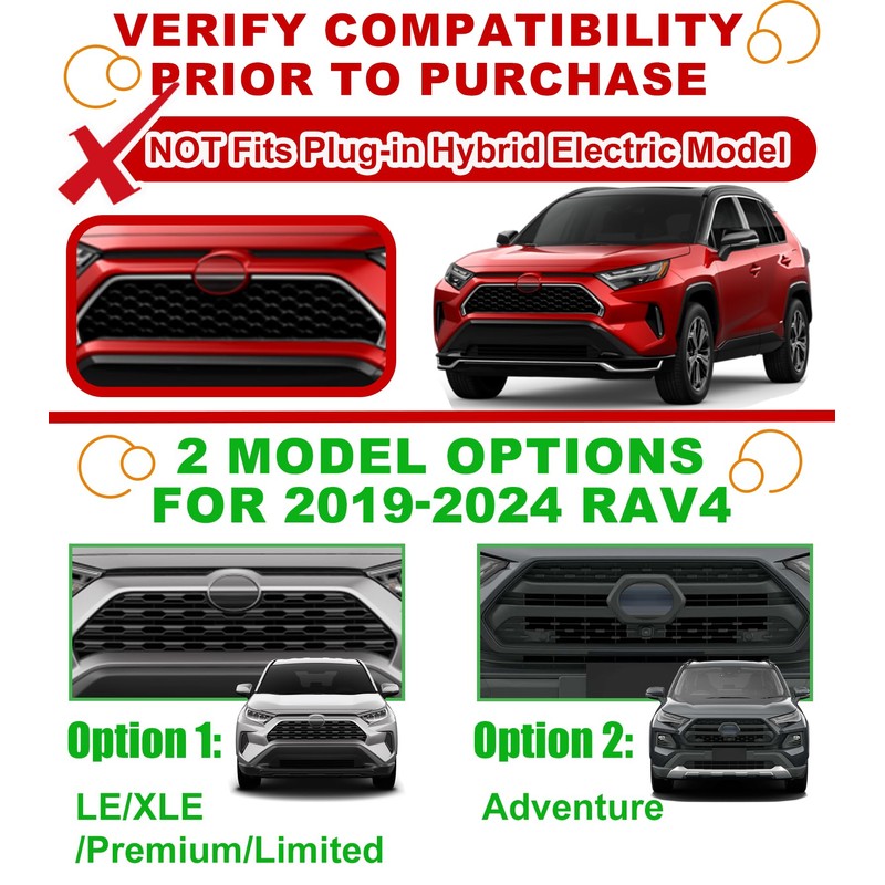 LED Grille Lights for 2019-2024 Toyota RAV4 Front Grill Light