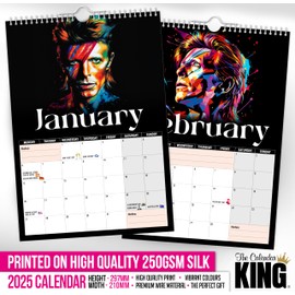 The Calendar King // David Bowie - ART - A4 Size 2025 Wall Calendar