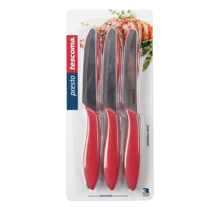 Tescoma 863054.00 Tafelmesser 6er Set mit rotem Griff