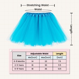 Simplicity Tutus for Girls Kids Girls 4 Layered Tulle Skirt for Girls Tutus for Toddlers Blue Tutu, Peacock Blue, 2-5 Years