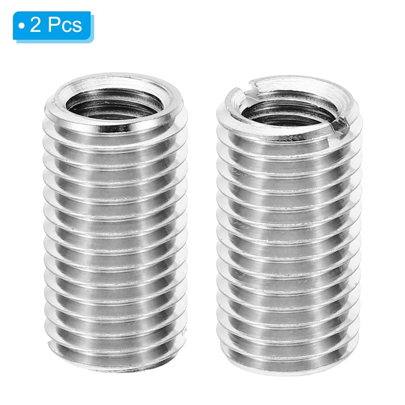 PATIKIL 2pcs M16xM12x30mm Female to Male Thread Adapter Sleeve Reducer