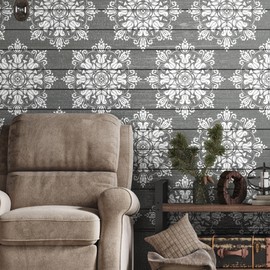 Sitsink Mandala Stencils for Painting Reusable - 6 Pcs Rangoli Damask Stencils for Craft, Large Mandala Templates Wall Stencil for Painting on Wood Rock Canvas